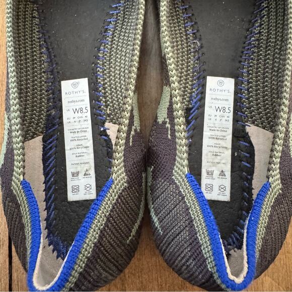 Rothy’s The Point Blue Halo Olive Green Camo Flats 8.5 - Picture 9 of 10